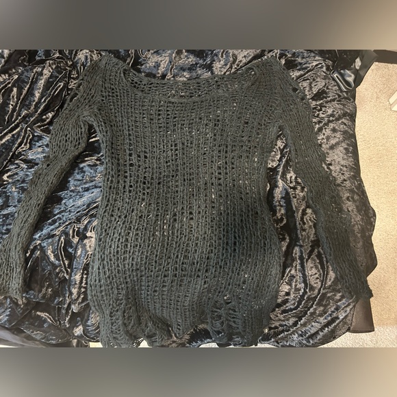 Punk Rave: Decayed Distressed Sweater - Picture 3 of 3